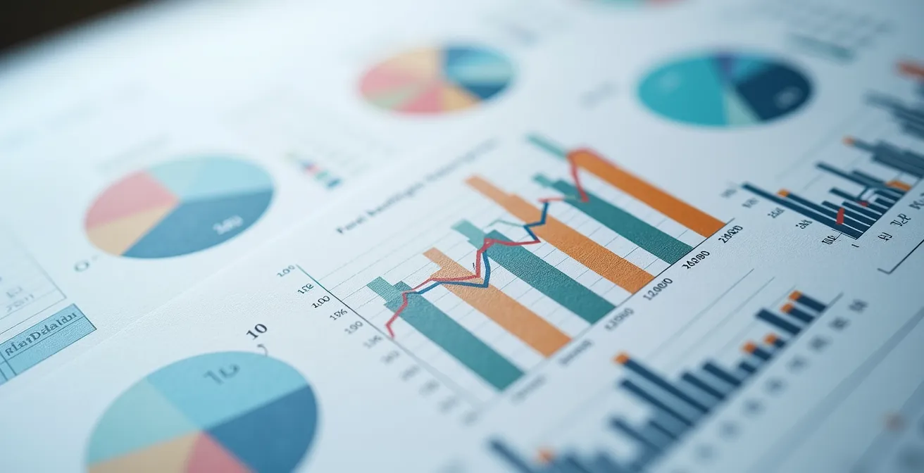 Vista macro de documentos financieros con gráficos de proyección a 13 semanas