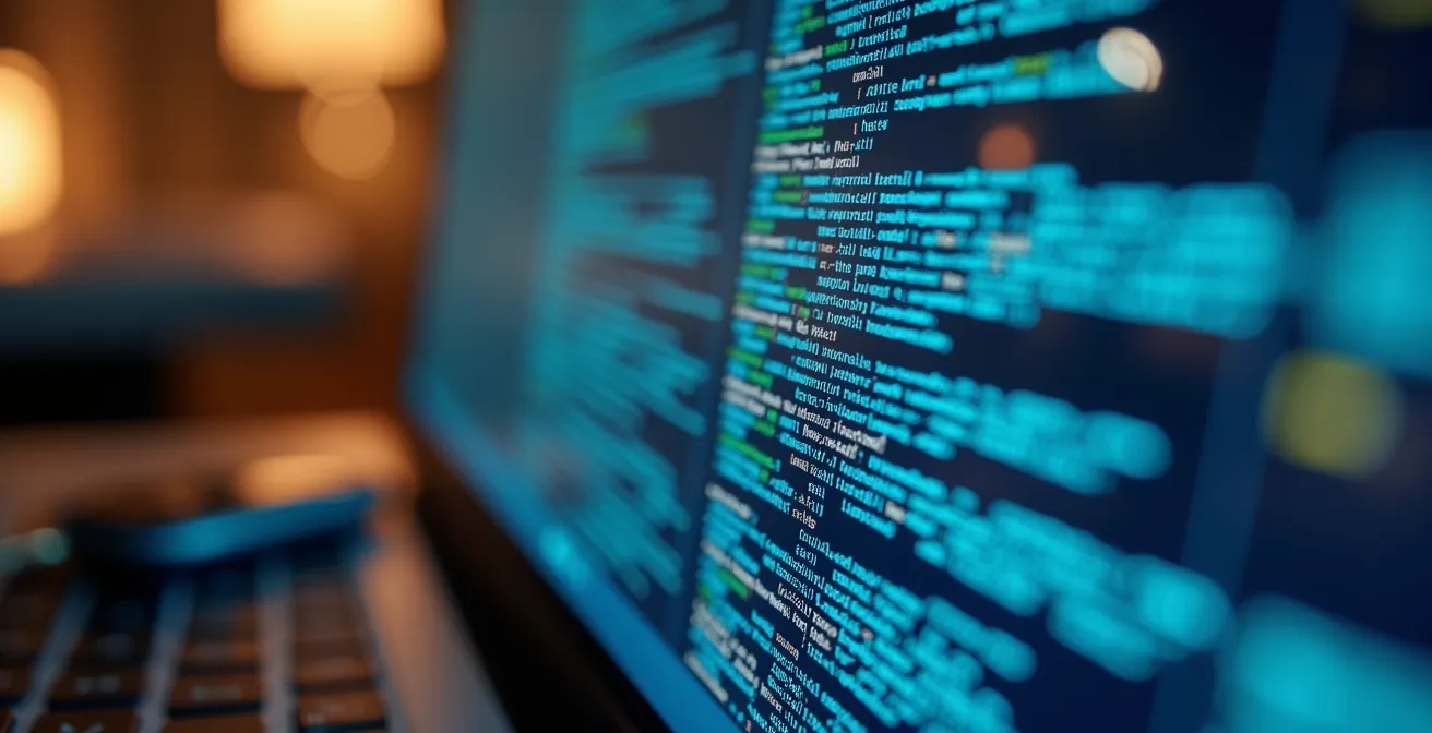 Detalle macro de pantalla mostrando señales de alerta en comunicación empresarial