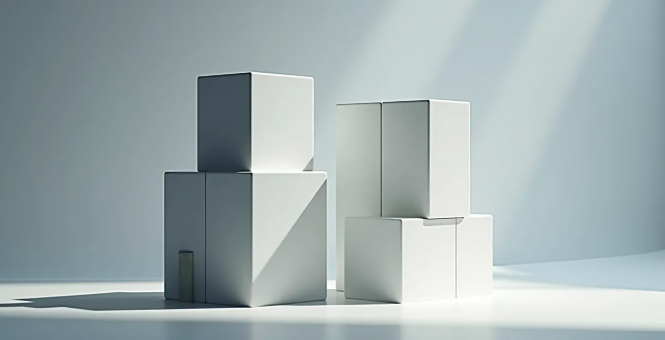 Representación visual comparativa de estructuras empresariales con elementos simbólicos de protección patrimonial