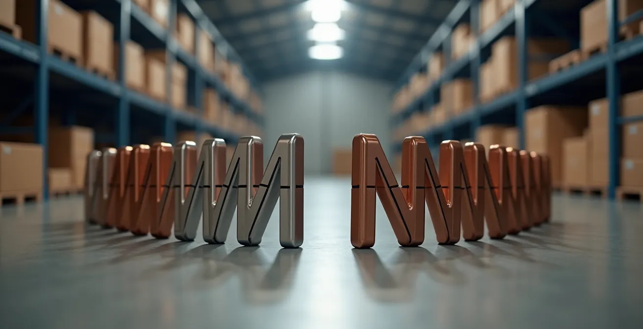 Visualización del efecto dominó en la cadena de suministro cuando falta un componente crítico