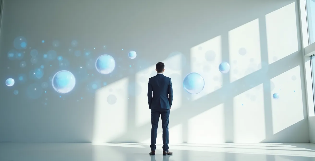 Profesional de ventas observando panel de métricas con indicadores de engagement en tiempo real