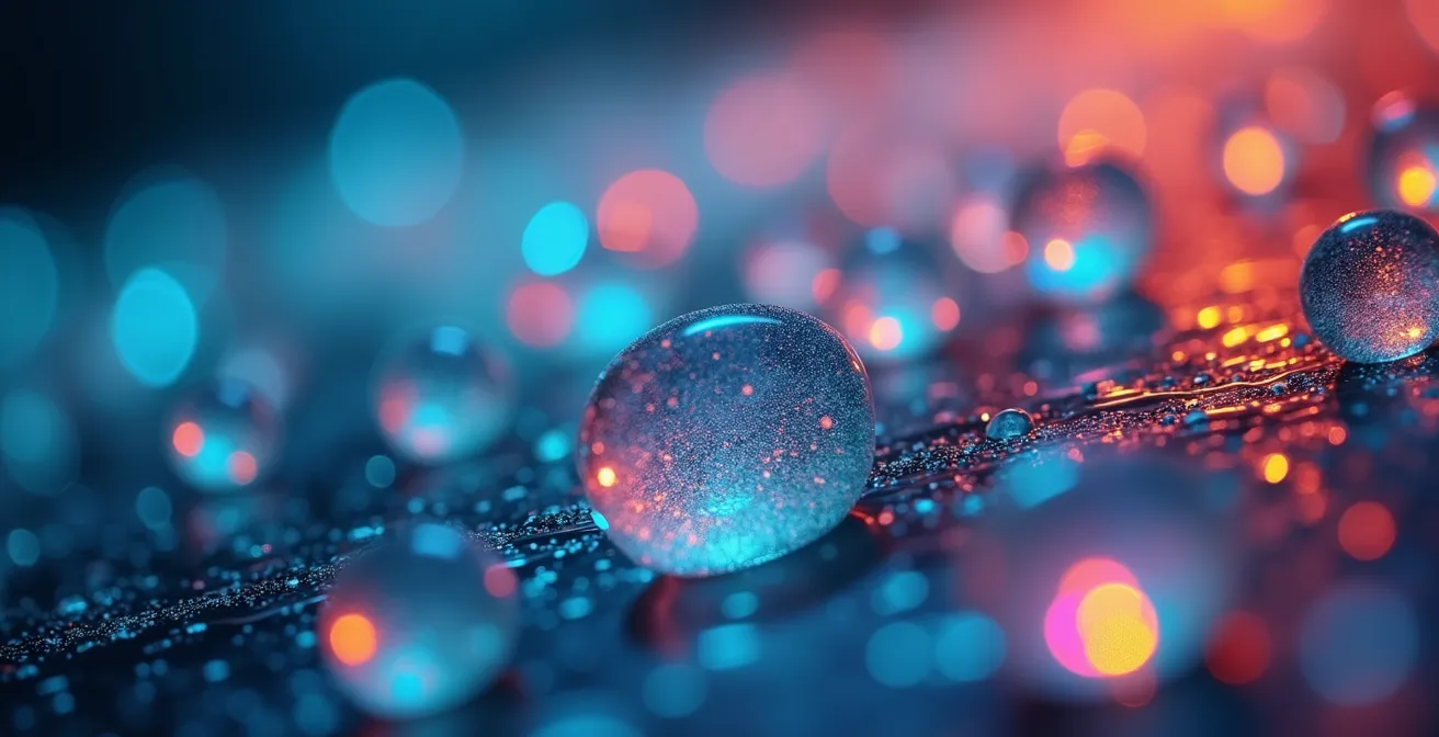 Vista macro de cristales de datos abstractos con reflejos de luz representando el intercambio seguro de información